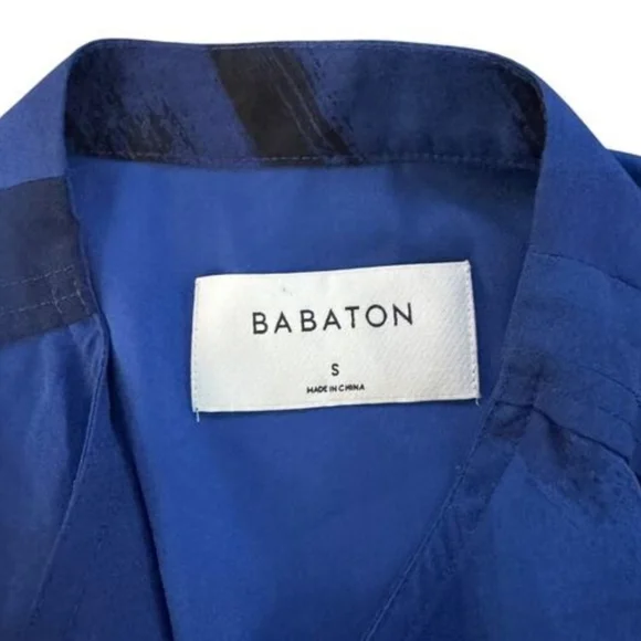 Aritzia Babaton Draped Trench Coat Blue - Picture 3 of 8